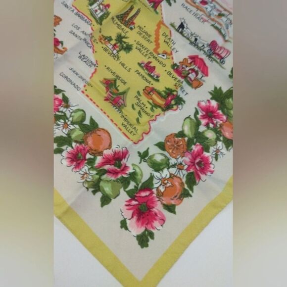 California USA Scarf  Souvenir Square USA Vintage - Picture 4 of 11